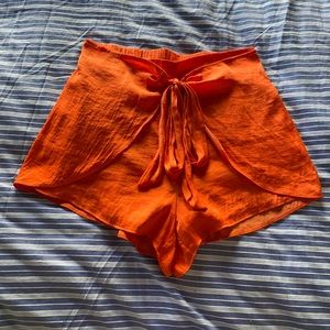 Naked Zebra orange tie shorts